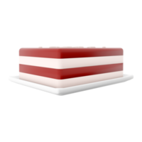 3d rendering cheesecake with coconut icon. 3d render milk sweet dessert icon. Cheesecake with coconut. png