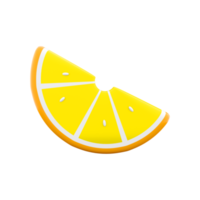 3d le rendu tranche de citron icône. 3d rendre mûr Jaune citron icône. tranche de citron. png