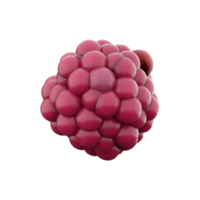 3d rendering cartoon raspberry icon. 3d render red color fresh berry icon. Cartoon raspberry. png