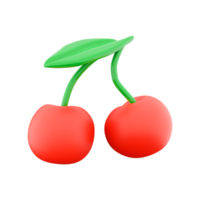 3d rendering sour cherry icon. 3d render ripe berry icon. Sour cherry. png