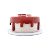 3d rendering cake with macarons on top icon. 3d render dessert with macarons and chocolate icing icon. Cake with macarons on top. png