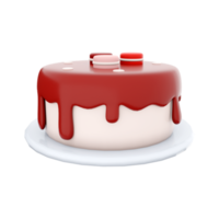 3d rendering cake with macarons on top icon. 3d render dessert with macarons and chocolate icing icon. Cake with macarons on top. png