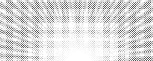 Sun rays halftone background. White and grey radial abstract comic pattern. Vector explosion abstract lines backdrop