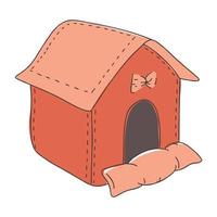 un mascota casa. un cabina para un perro, un gato. suave calentar linda cama para un cachorro. mascota Tienda vector