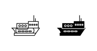 icono de vector de barco de entrega