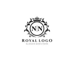 Initial NN Letter Luxurious Brand Logo Template, for Restaurant, Royalty, Boutique, Cafe, Hotel, Heraldic, Jewelry, Fashion and other vector illustration.