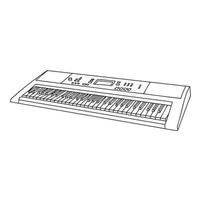 Synthesizer in doodle style isolated on white background. Hand draw vector illustration. Outline musical instrument.