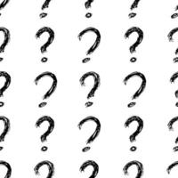 Seamless pattern with hand drawn question mark symbol. Black sketch question mark symbol on white background. Vector illustration