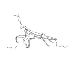 abstract Mantis Continuous One Line Drawing vector