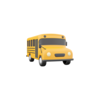 3d rendre de Jaune école autobus icône, retour à école concept. 3d rendre école autobus icône sur blanc Contexte. png