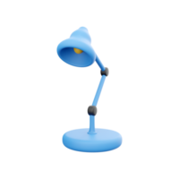 mesa luminária 3d ícone. ajustável equipamento em azul perna. 3d render escrivaninha luminária em branco fundo. 3d Renderização escrivaninha luminária ícone. png