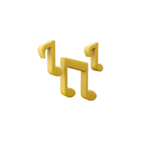 3d render golden music notes. 3d render music notes. 3d render music notes illustration. png