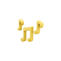 3d render golden music notes. 3d render music notes. 3d render music notes illustration. png