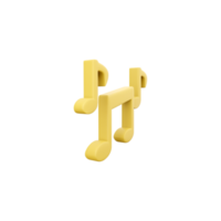 3d render golden music notes. 3d render music notes. 3d render music notes illustration. png