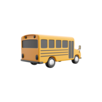 3d render of yellow School bus icon, back to school concept. 3D render school bus icon on white background. png