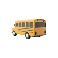 3d render of yellow School bus icon, back to school concept. 3D render school bus icon on white background. png