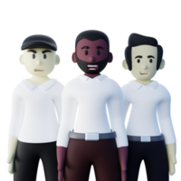 employé candidat avec différent premier impression 3d illustration png