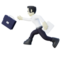 3d Illustration of Job Seeker Running Late for Job Interview png