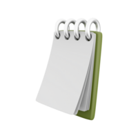 3d hacer cuaderno Bosquejo con limpiar blanco para diseño y publicidad, 3d ilustración perspectiva vista. 3d hacer icono con limpiar blanco cuaderno png