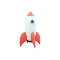 3d rocket space ship launch background. Cartoon rocketship spaceship icon. 3d render Shuttle creative icon png