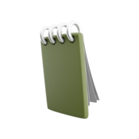 3d render caderno brincar com limpar \ limpo em branco para Projeto e anúncio, 3d ilustração perspectiva visualizar. 3d render ícone com limpar \ limpo em branco caderno png