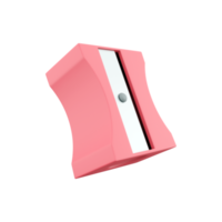 3D rendering of a pink pencil sharpener. 3D rendering pink sharpener illustration. 3D rendering pink sharpener icon png