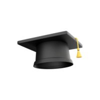 3D rendering of a university graduation cap. 3d illustration icon isolated. 3D rendering release cap icon png