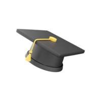 3d representación de un Universidad graduación gorra. 3d ilustración icono aislado. 3d representación lanzamiento gorra icono png