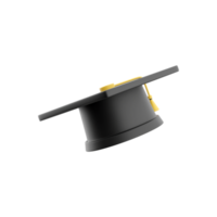 3d le rendu de une Université l'obtention du diplôme casquette. 3d illustration icône isolé. 3d le rendu Libération casquette icône png