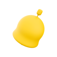 3d render notificação Sino isolado em branco fundo. 3d render amarelo toque Sino com Novo notificação para social meios de comunicação lembrete. 3d render notificação Sino ícone png