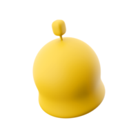 3d render notification bell isolated on white background. 3d render yellow ringing bell with new notification for social media reminder. 3d render notification bell icon png