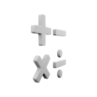 3d renderen wiskunde onderwijs symbolen Aan wit achtergrond wiskunde operaties concept berekening symbool grijs meetkundig vorm geven aan. 3d renderen wiskunde operaties concept berekening symbool icoon png