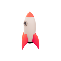 3d rocket space ship launch background. Cartoon rocketship spaceship icon. 3d render Shuttle creative icon png