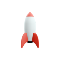 3d rocket space ship launch background. Cartoon rocketship spaceship icon. 3d render Shuttle creative icon png