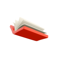 3D rendering Open book, white paper blank pages and diary. 3d render open book icon. png