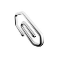 3d render Paperclip isolated on white background. 3d rendering paperclip icon png