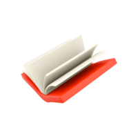 3D rendering Open book, white paper blank pages and diary. 3d render open book icon. png