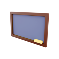 3d representación azul tablero en blanco antecedentes. objeto para espalda a escuela, educación y Ciencias diseño. 3d representación tablero icono png