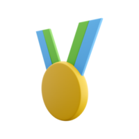 3d Renderização do do vencedor medalha com Estrela e fita. 3d Renderização ícone. Prêmio qualidade, uma símbolo do qualidade garantia. 3d Renderização vencedora medalha, Estrela ícone png