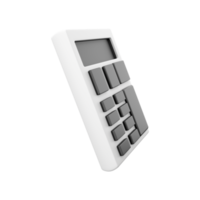 3D rendering of a gray calculator on a white background.3d render calculator icon png