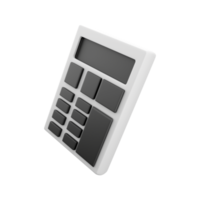 3D rendering of a gray calculator on a white background.3d render calculator icon png