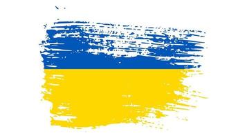 Ukrainian national flag in grunge style vector