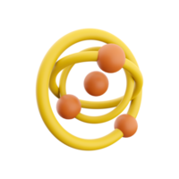 3d machen Atom Symbol. 3d machen Atom Symbol auf Weiß Hintergrund. png