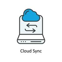 Cloud Sync Vector Fill outline Icons. Simple stock illustration stock