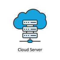 Cloud Server Vector Fill outline Icons. Simple stock illustration stock