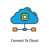 Connect To Cloud Vector Fill outline Icons. Simple stock illustration stock