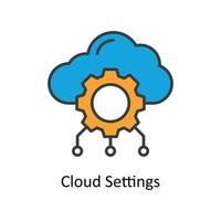 Cloud Settings Vector Fill outline Icons. Simple stock illustration stock