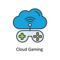 Cloud Gaming Vector Fill outline Icons. Simple stock illustration stock