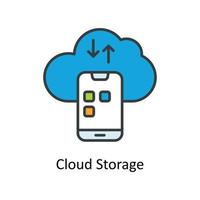 Cloud Storage Vector Fill outline Icons. Simple stock illustration stock