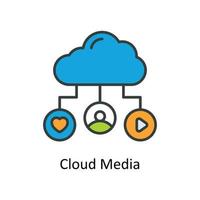 Cloud Media Vector Fill outline Icons. Simple stock illustration stock